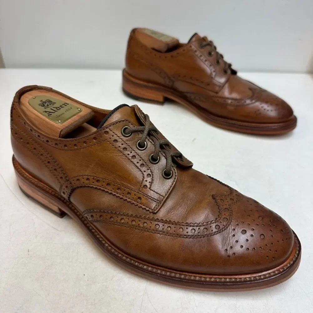 FULLY RESOLED Brunello Cucinelli Wingtip Derby Brown Made in Italy EU 42 US 9 D
